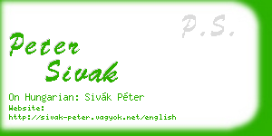 peter sivak business card